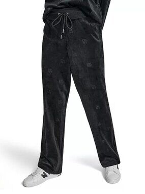 NWT DKNY Petite Debossed Velour Logo Detail Pull-On Pants NWT